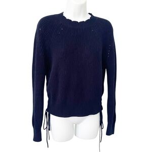 Joie Cotton Cashmere Adanya Lace Side Sweater size XS